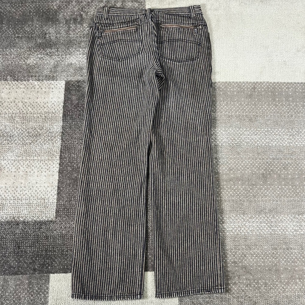 Vintage Armani Exchange Women 30 Hickory Stripe Railroad Straight Leg Jean Brown - Picture 3 of 8